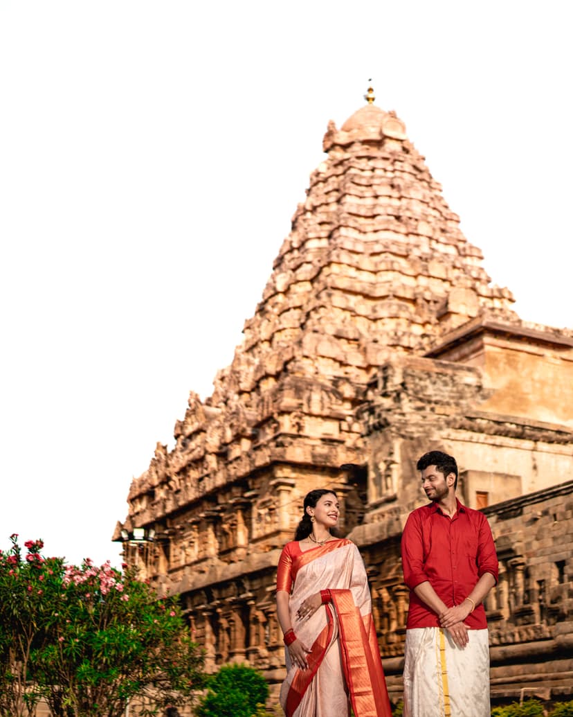 Pre Wedding Photoshoot at Gangaikonda Cholapuram: Sneha & Shreyas