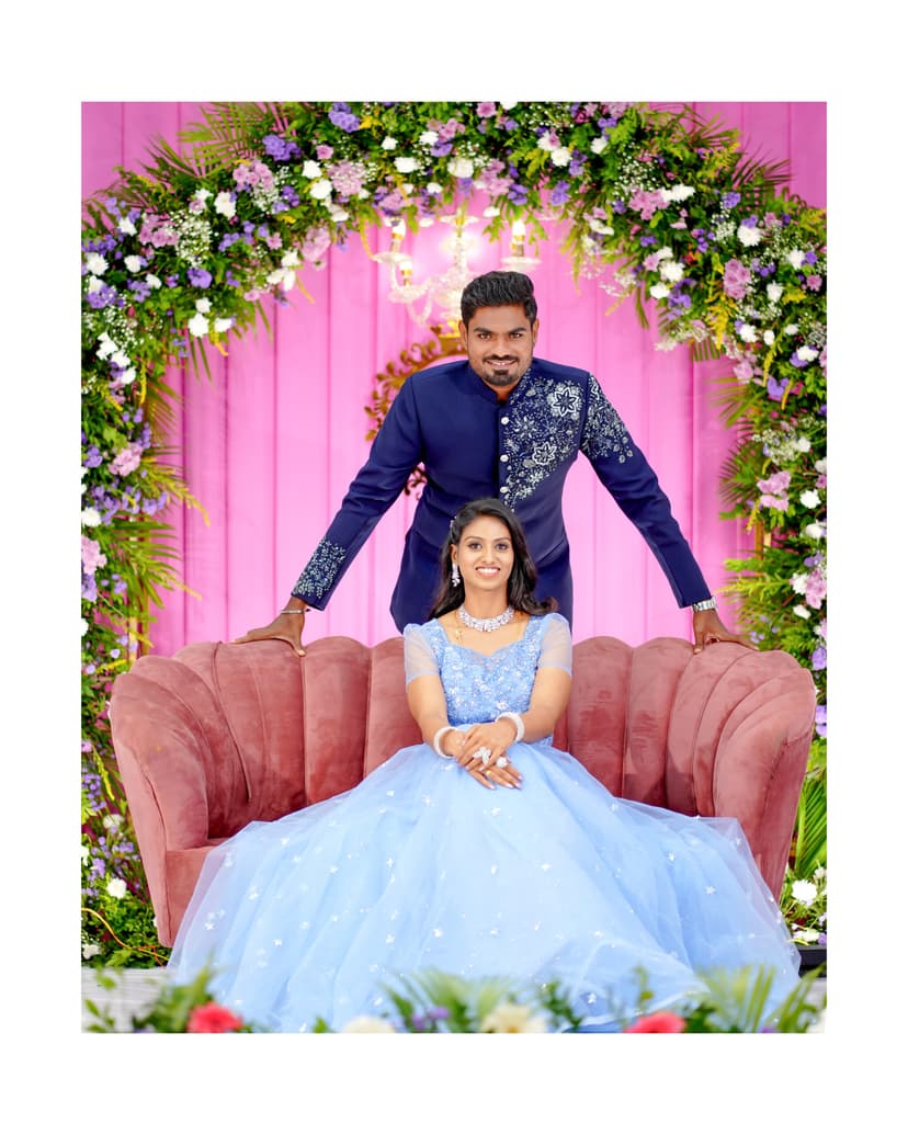 Wedding reception photoshoot of Anu and Rajesh at Annapoorna, Coimbatore