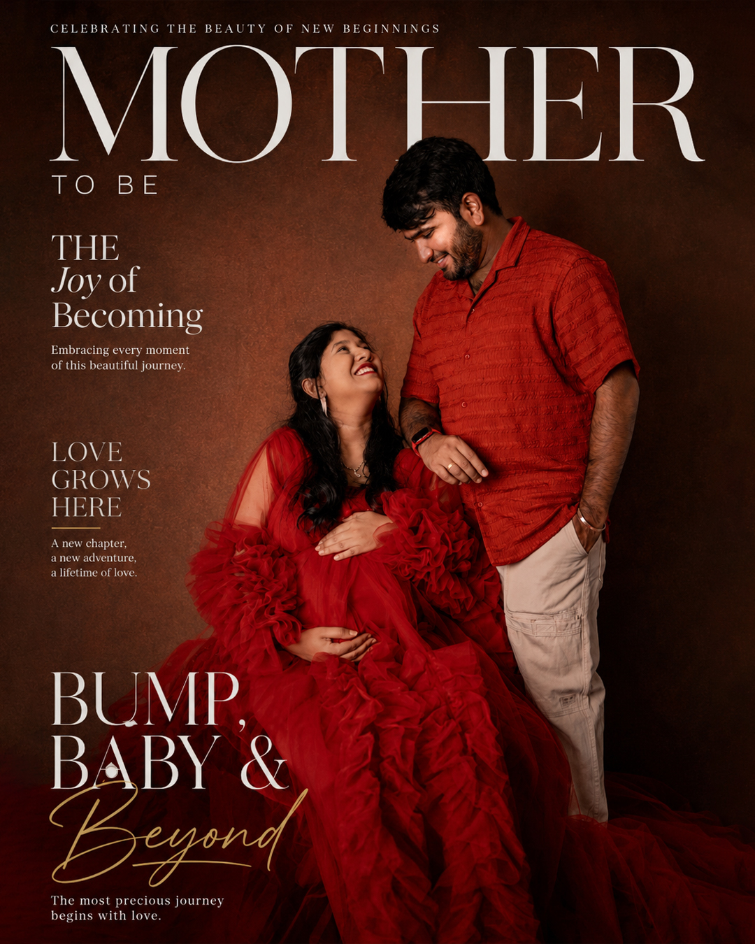Artistic black and white maternity portrait of Aadhithya and Gayathiri in Sulur
