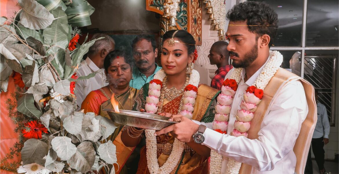 Capturing beautiful moments of a traditional tirupati wedding muhurtham by a skilled photographer.