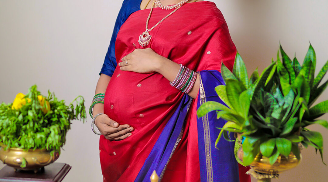 Baby Shower Photoshoot: Celebrating South Asian Traditions in a Tender Maternity Portrait