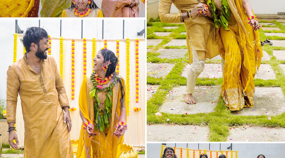 Haldi Function Photography Varsini & Vinod's Golden Moments by AK Photography