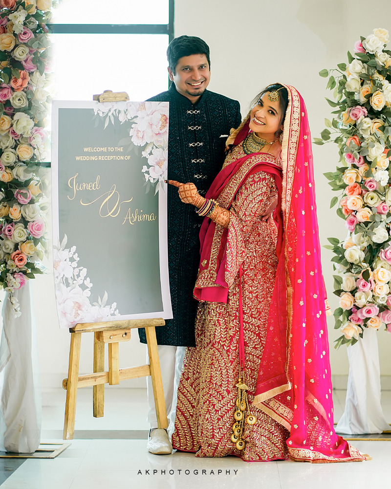 Reception Photoshoot of Juned & Ashima in Coimbatore - Captured by AK Photography