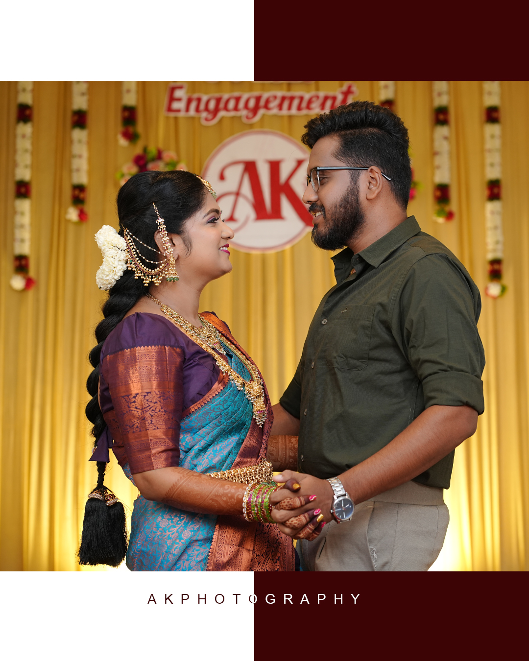 Engagement Photoshoot Ajithkumar 💞 Kowselya’s Magical Moments Captured by AK Photography