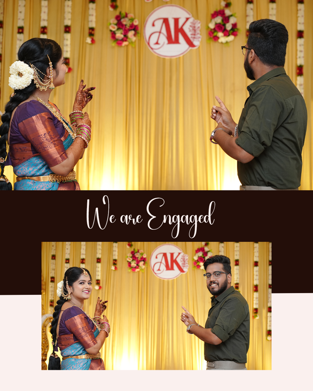 Engagement Photoshoot Ajithkumar 💞 Kowselya’s Magical Moments Captured by AK Photography