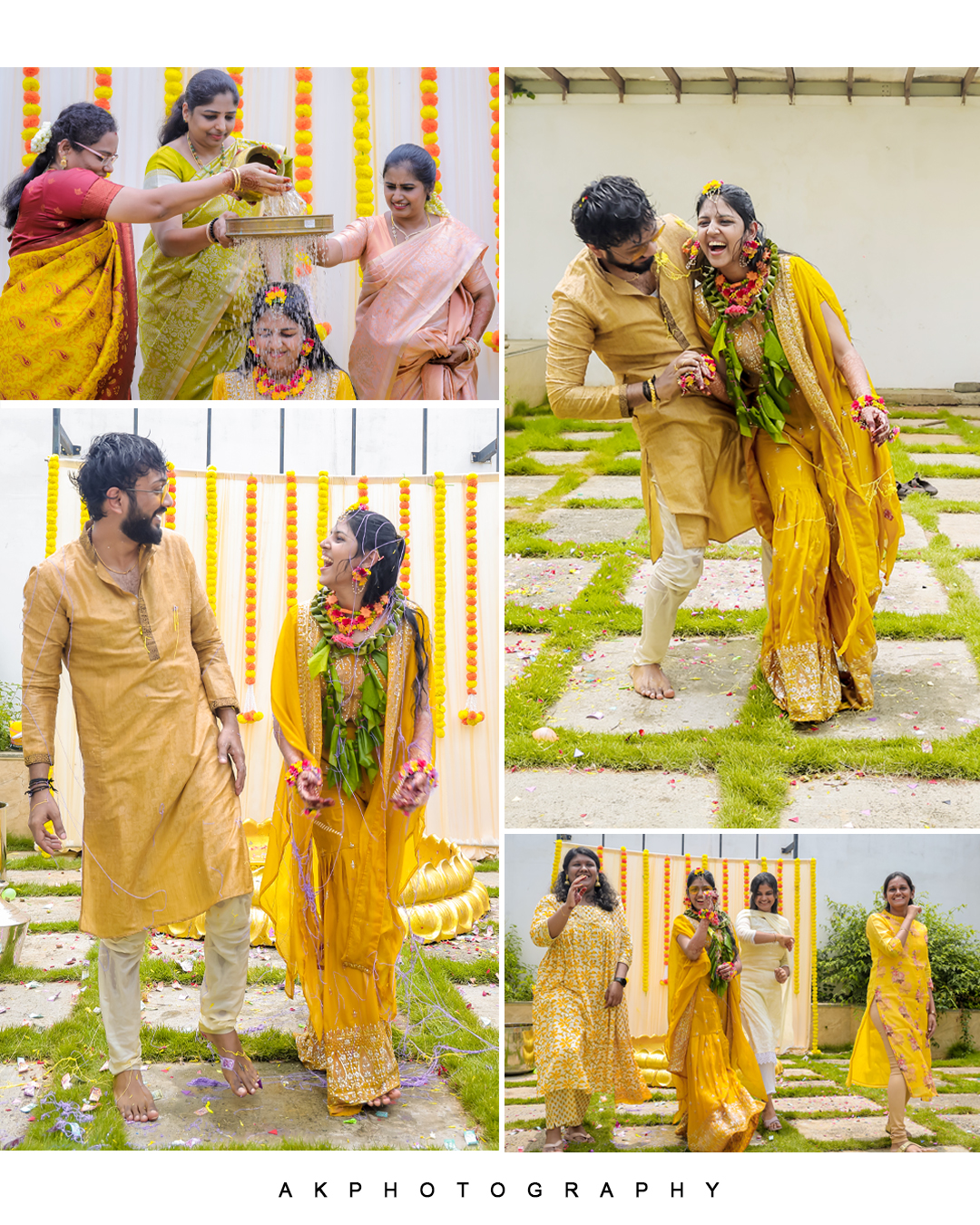 Haldi Function Photography Varsini & Vinod's Golden Moments by AK Photography