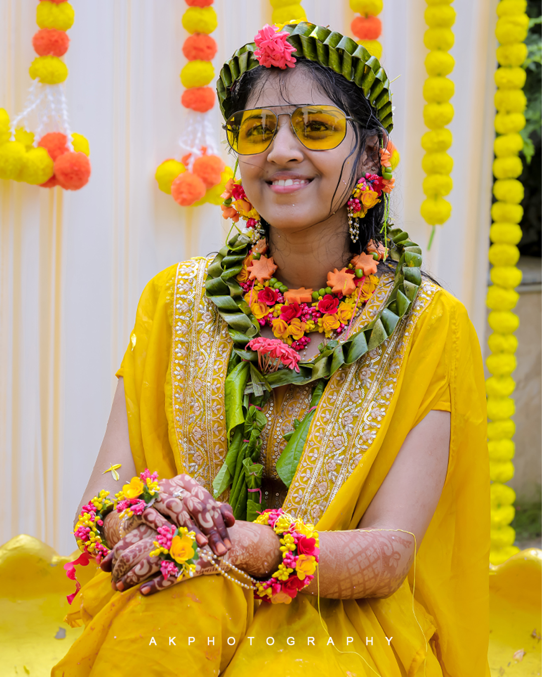 Haldi Function Photography Varsini & Vinod's Golden Moments by AK Photography